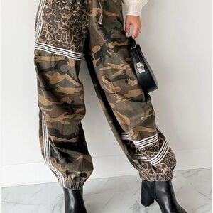 POL Camo and Leopard Print Joggers